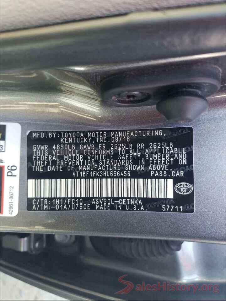 4T1BF1FK3HU656456 2017 TOYOTA CAMRY