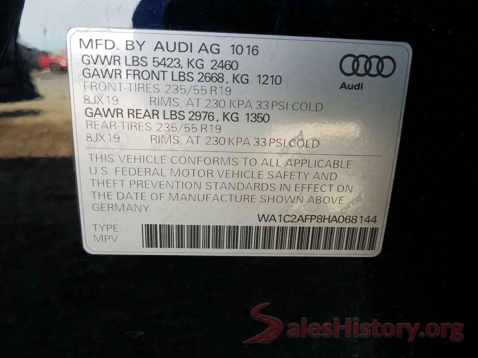 WA1C2AFP8HA068144 2017 AUDI Q5