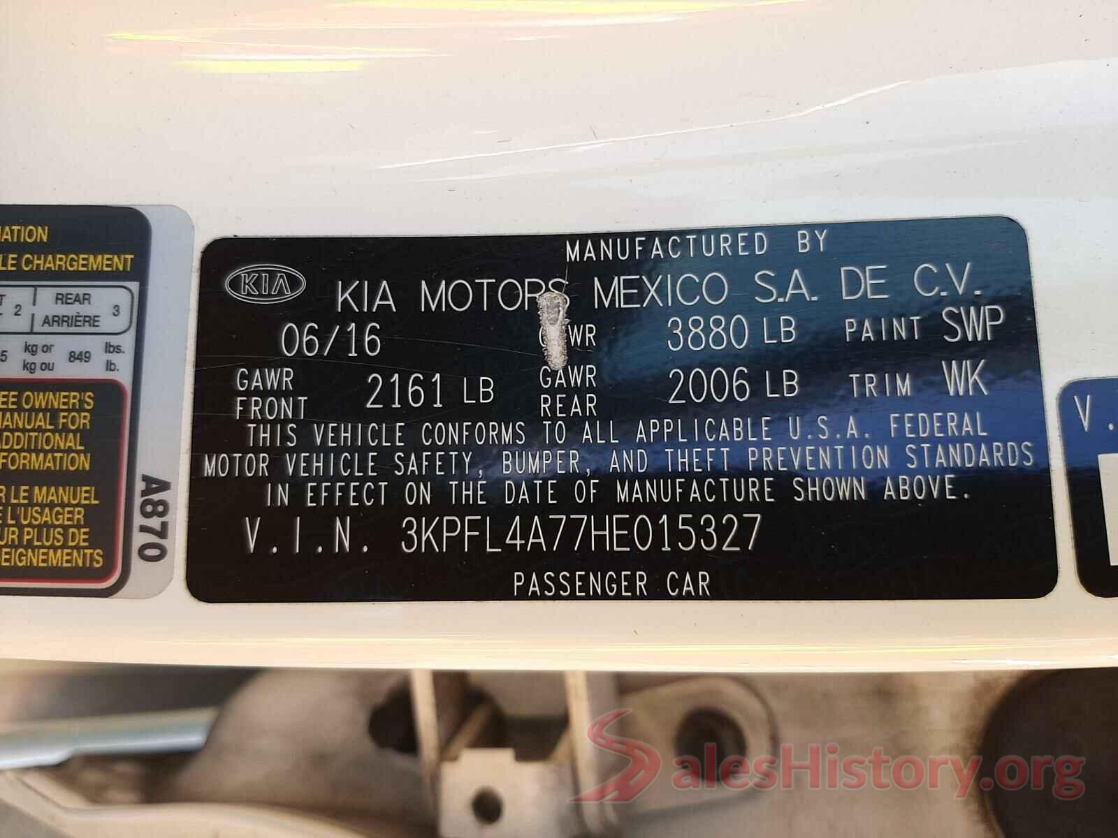 3KPFL4A77HE015327 2017 KIA FORTE