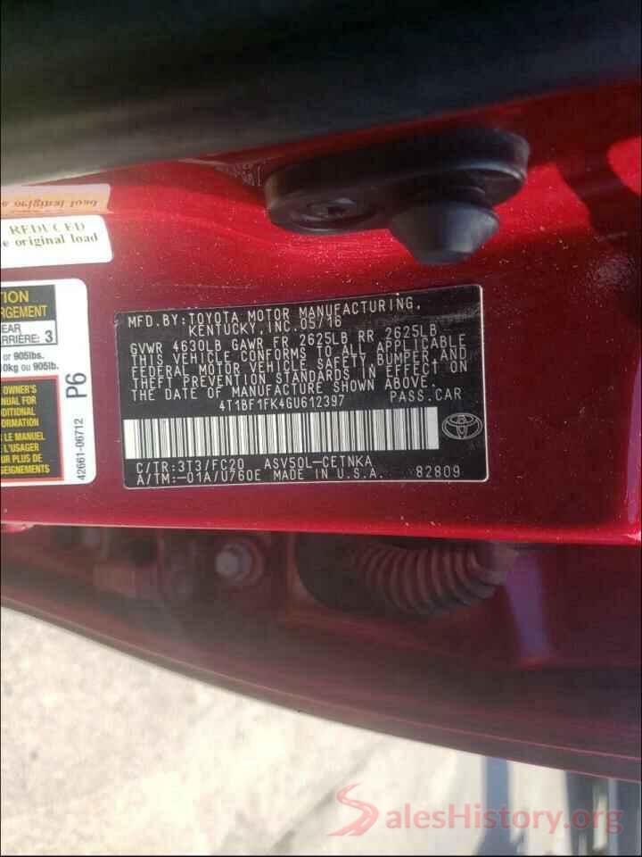 4T1BF1FK4GU612397 2016 TOYOTA CAMRY