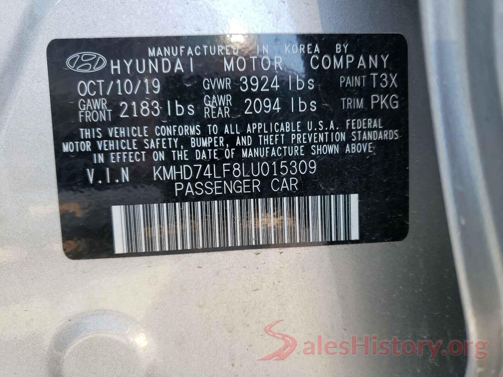 KMHD74LF8LU015309 2020 HYUNDAI ELANTRA