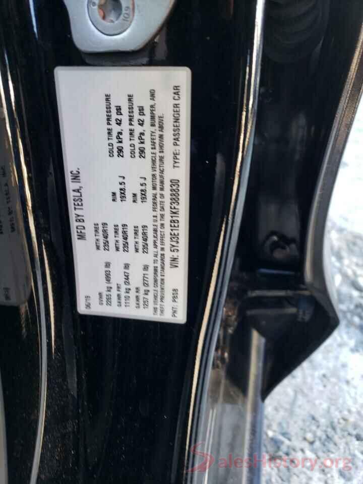 5YJ3E1EB1KF388830 2019 TESLA MODEL 3