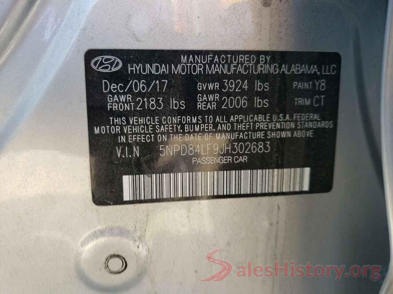 5NPD84LF9JH302683 2018 HYUNDAI ELANTRA