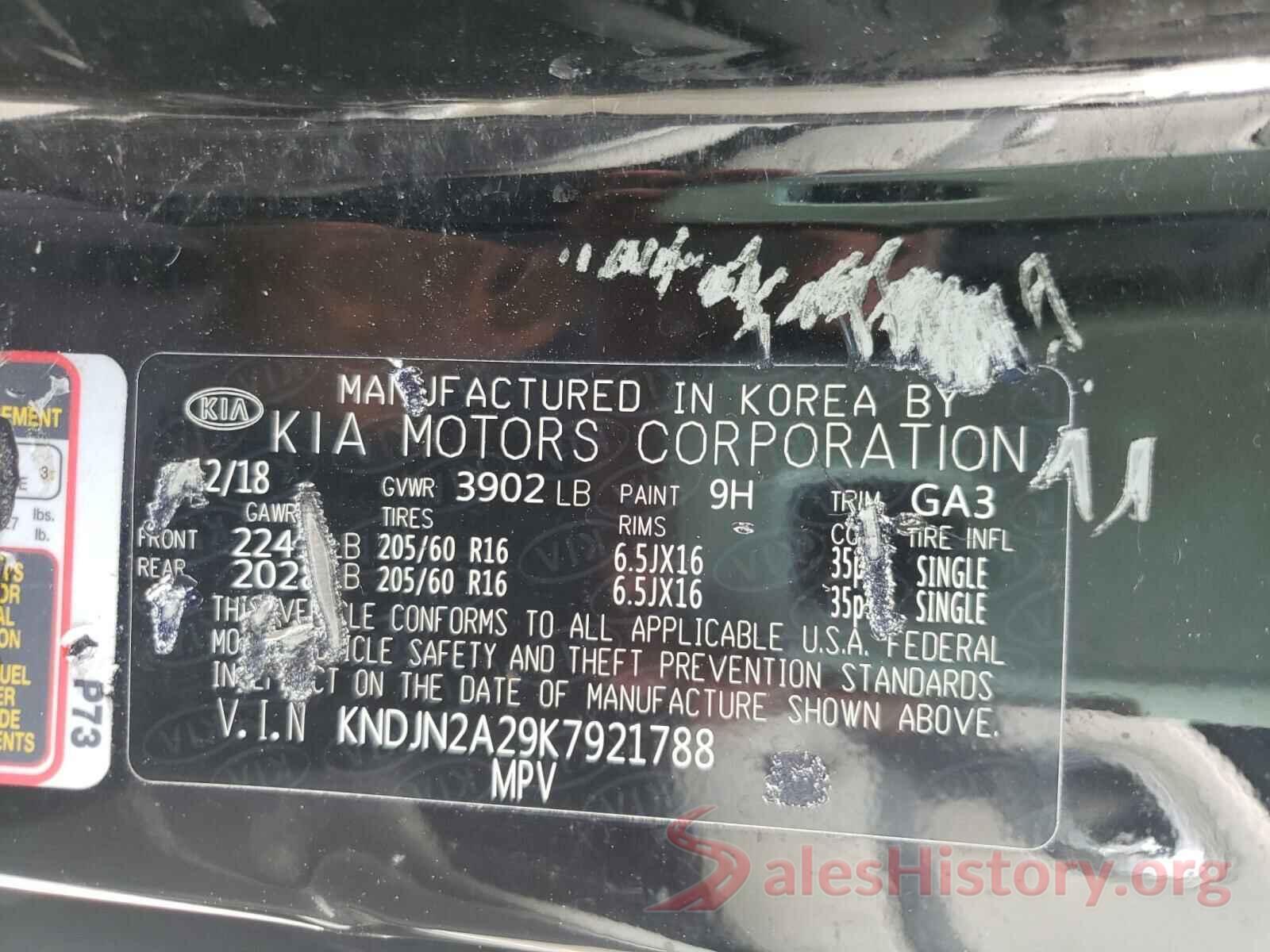 KNDJN2A29K7921788 2019 KIA SOUL