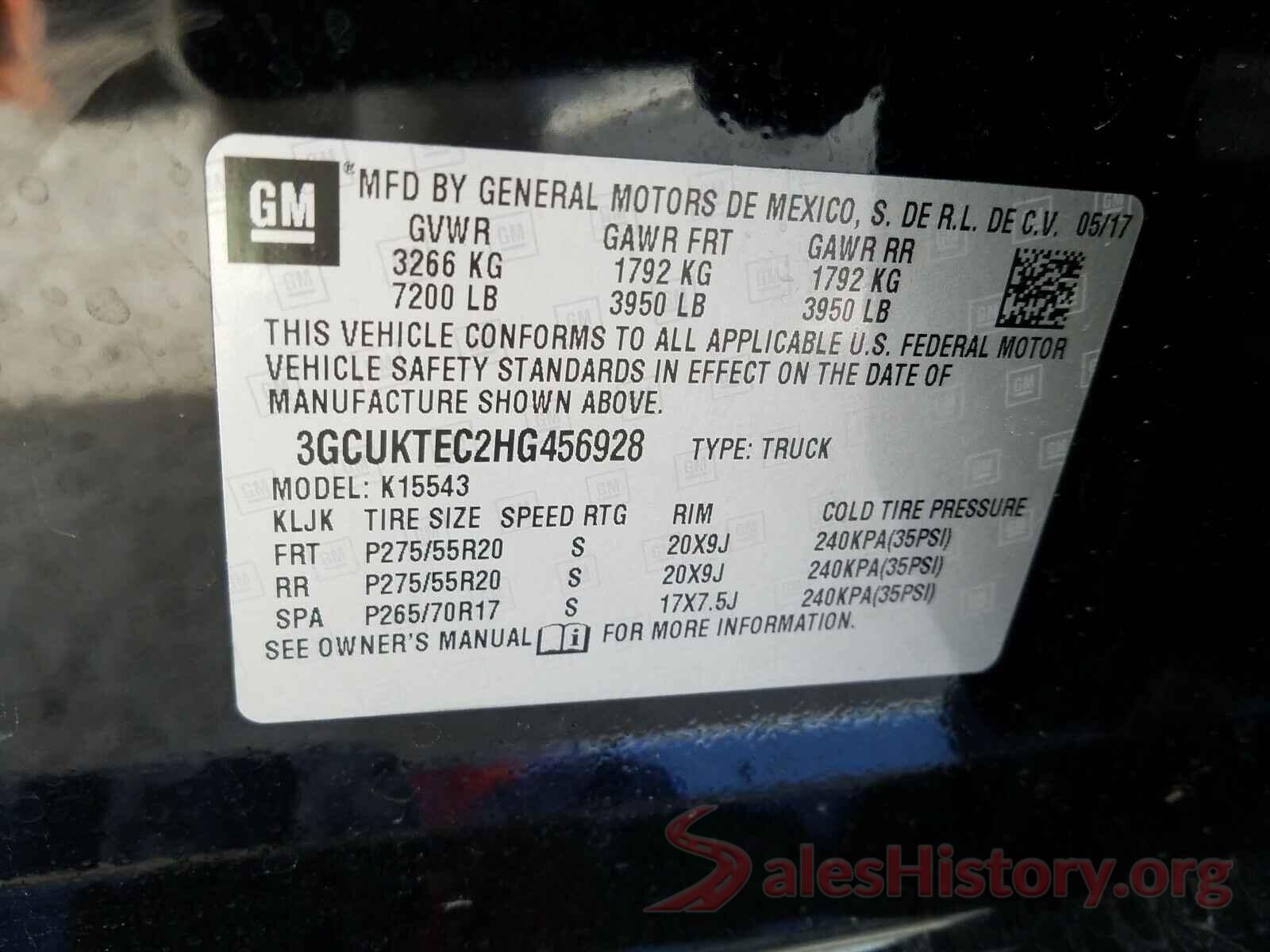 3GCUKTEC2HG456928 2017 CHEVROLET SILVERADO