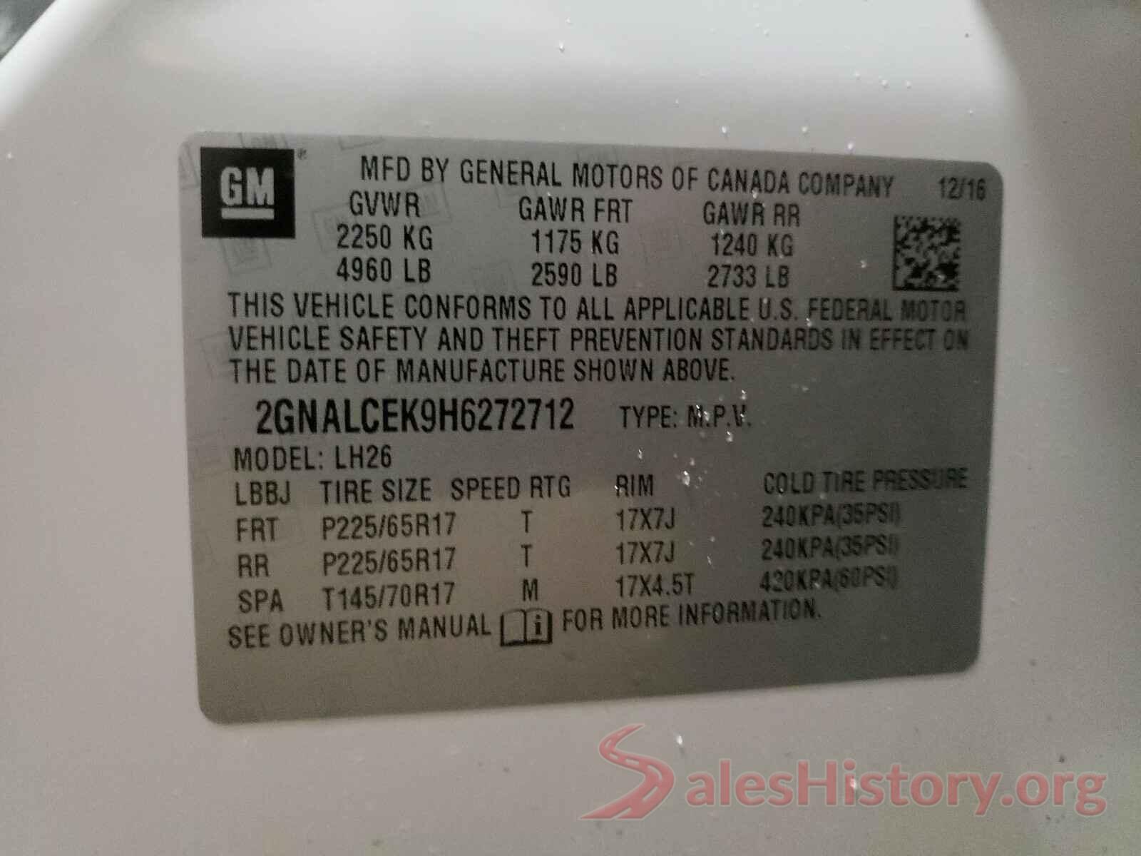 2GNALCEK9H6272712 2017 CHEVROLET EQUINOX