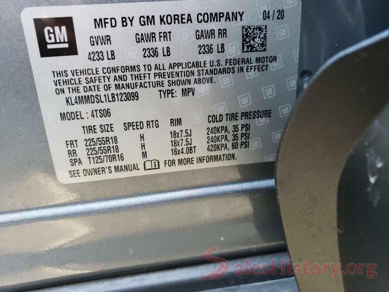 KL4MMDSL1LB123099 2020 BUICK ENCORE