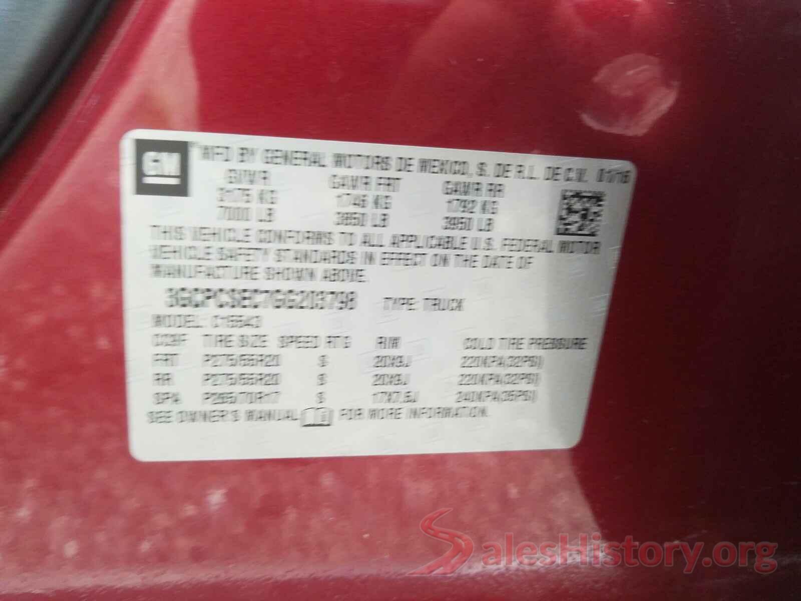 3GCPCSEC7GG203798 2016 CHEVROLET SILVERADO