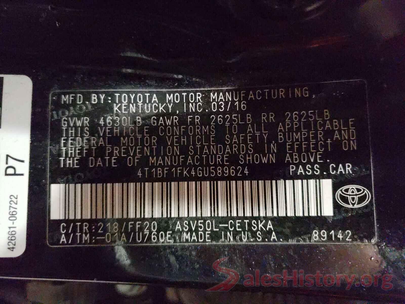 4T1BF1FK4GU589624 2016 TOYOTA CAMRY