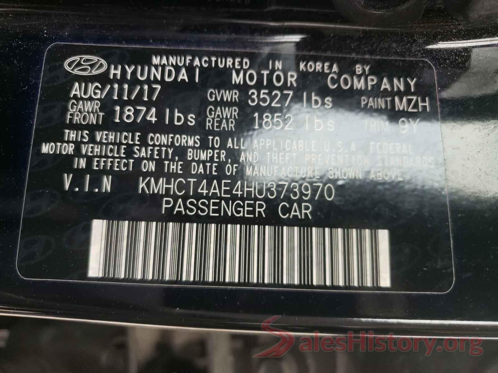 KMHCT4AE4HU373970 2017 HYUNDAI ACCENT