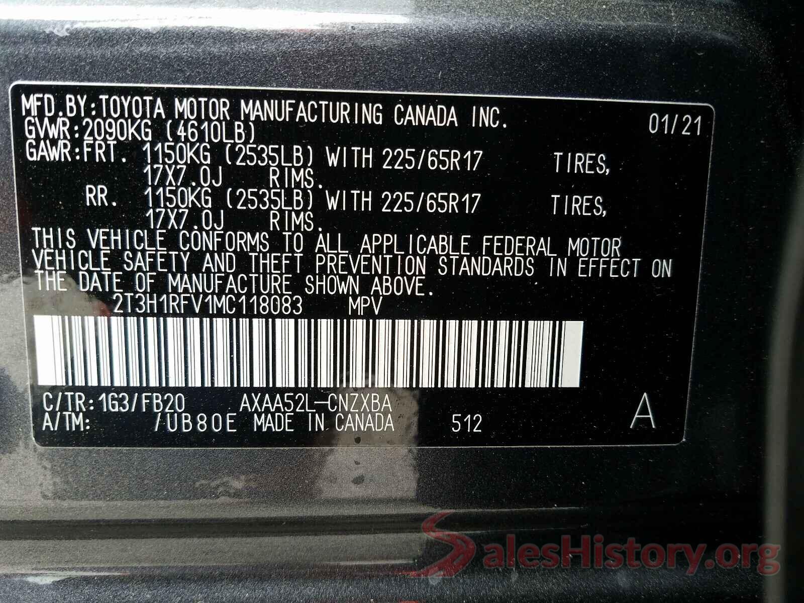 2T3H1RFV1MC118083 2021 TOYOTA RAV4