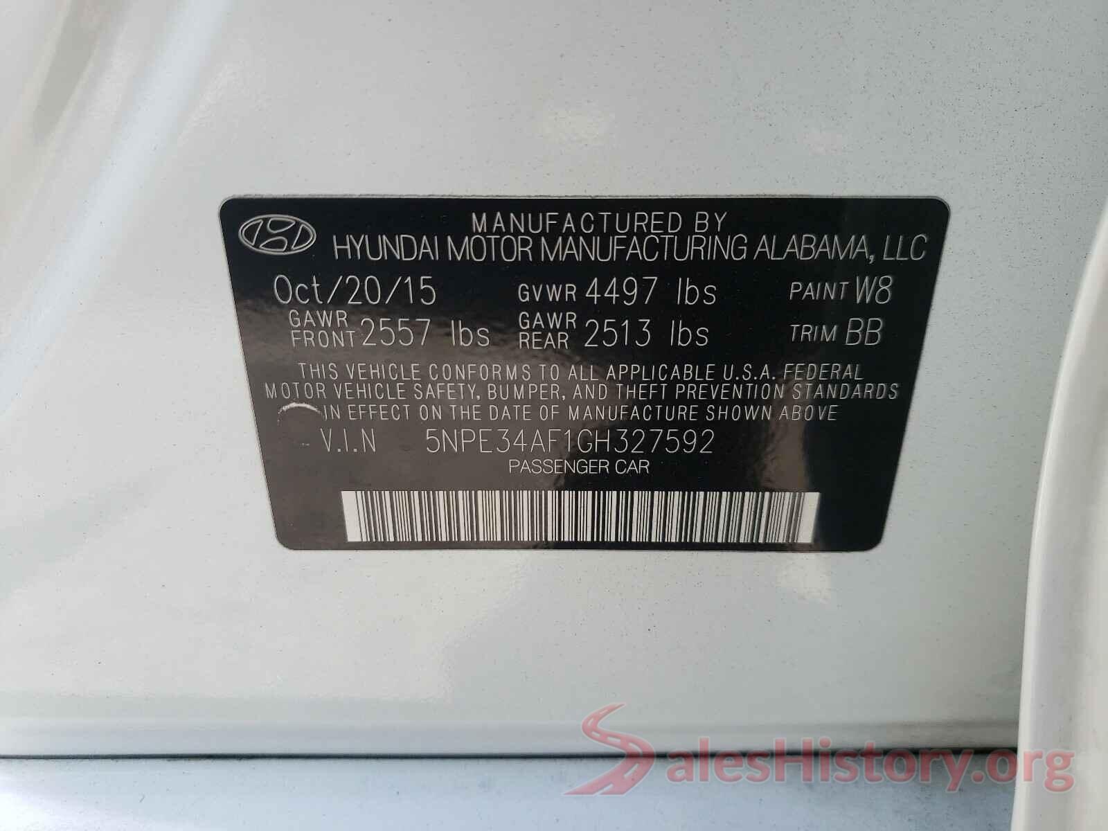 5NPE34AF1GH327592 2016 HYUNDAI SONATA