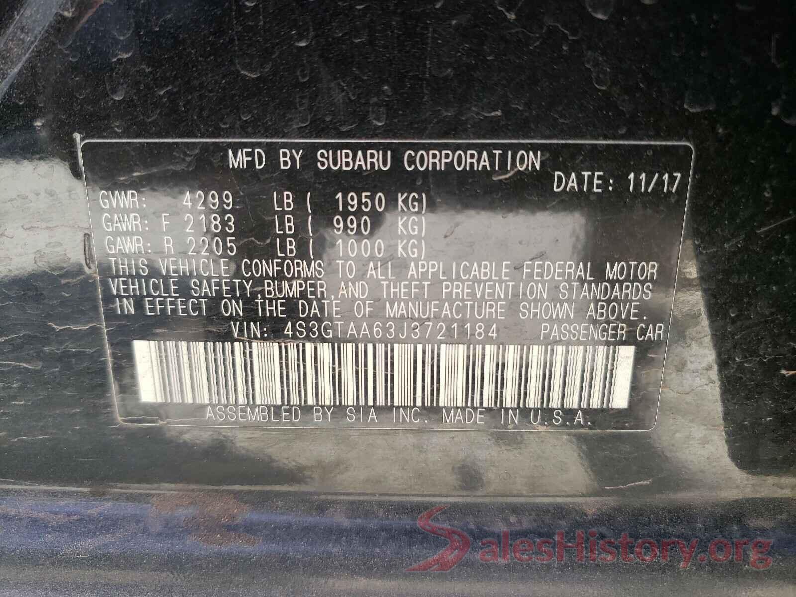 4S3GTAA63J3721184 2018 SUBARU IMPREZA