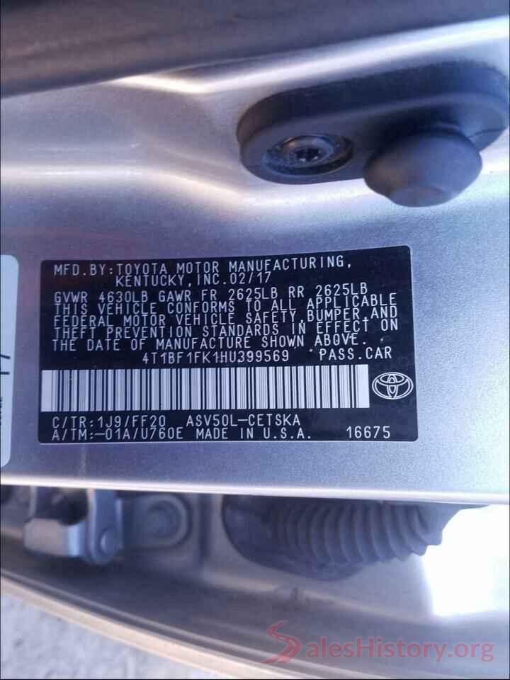 4T1BF1FK1HU399569 2017 TOYOTA CAMRY