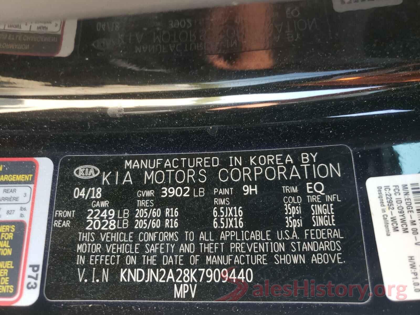 KNDJN2A28K7909440 2019 KIA SOUL