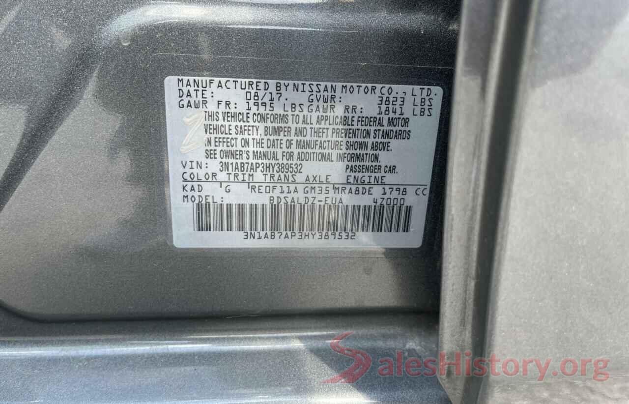 3N1AB7AP3HY389532 2017 NISSAN SENTRA