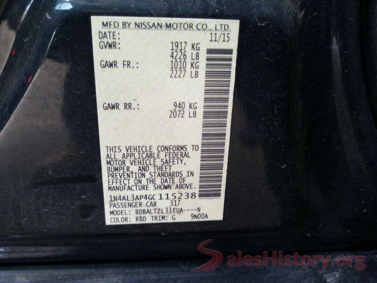 1N4AL3AP4GC115238 2016 NISSAN ALTIMA