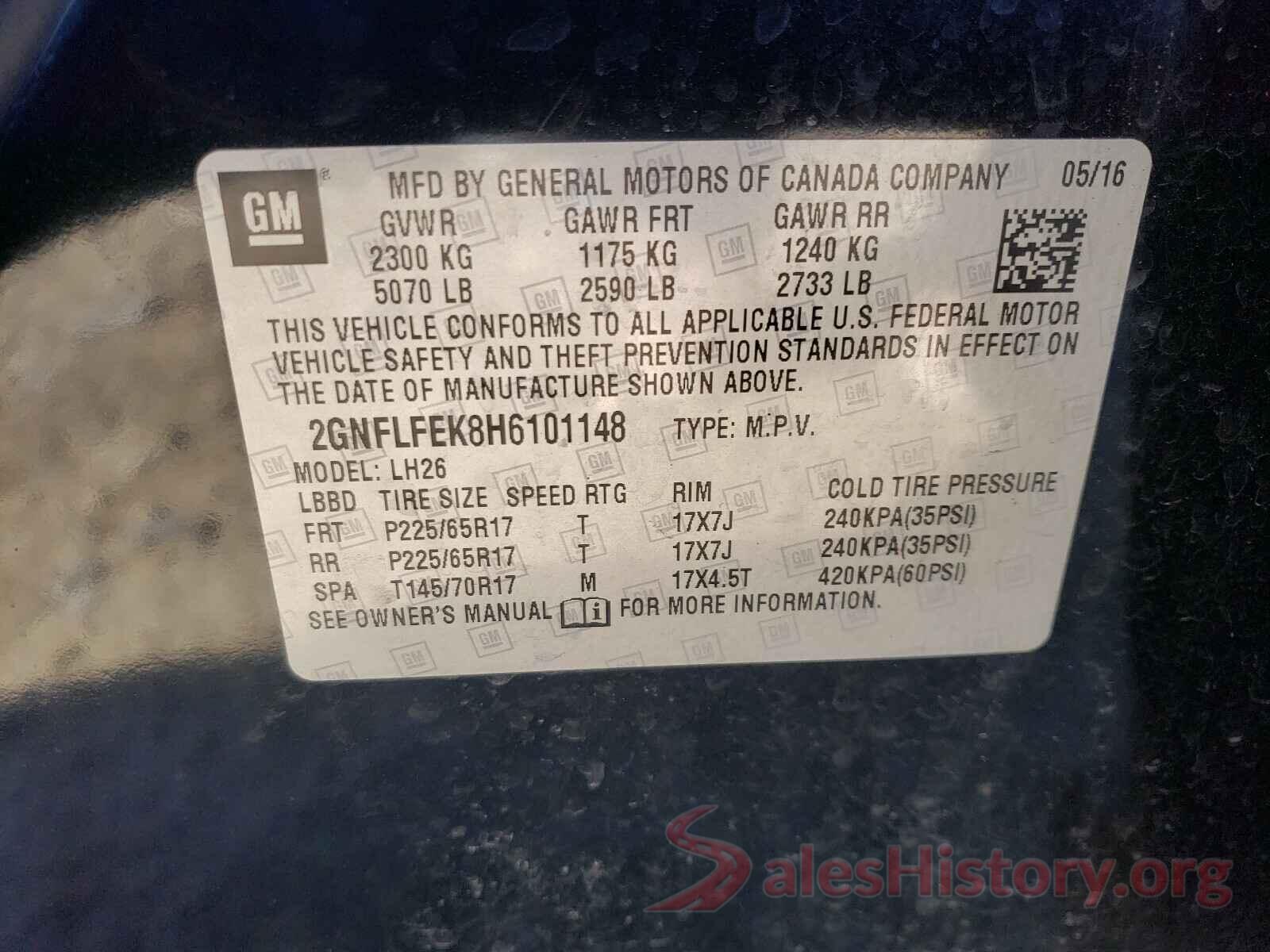 2GNFLFEK8H6101148 2017 CHEVROLET EQUINOX