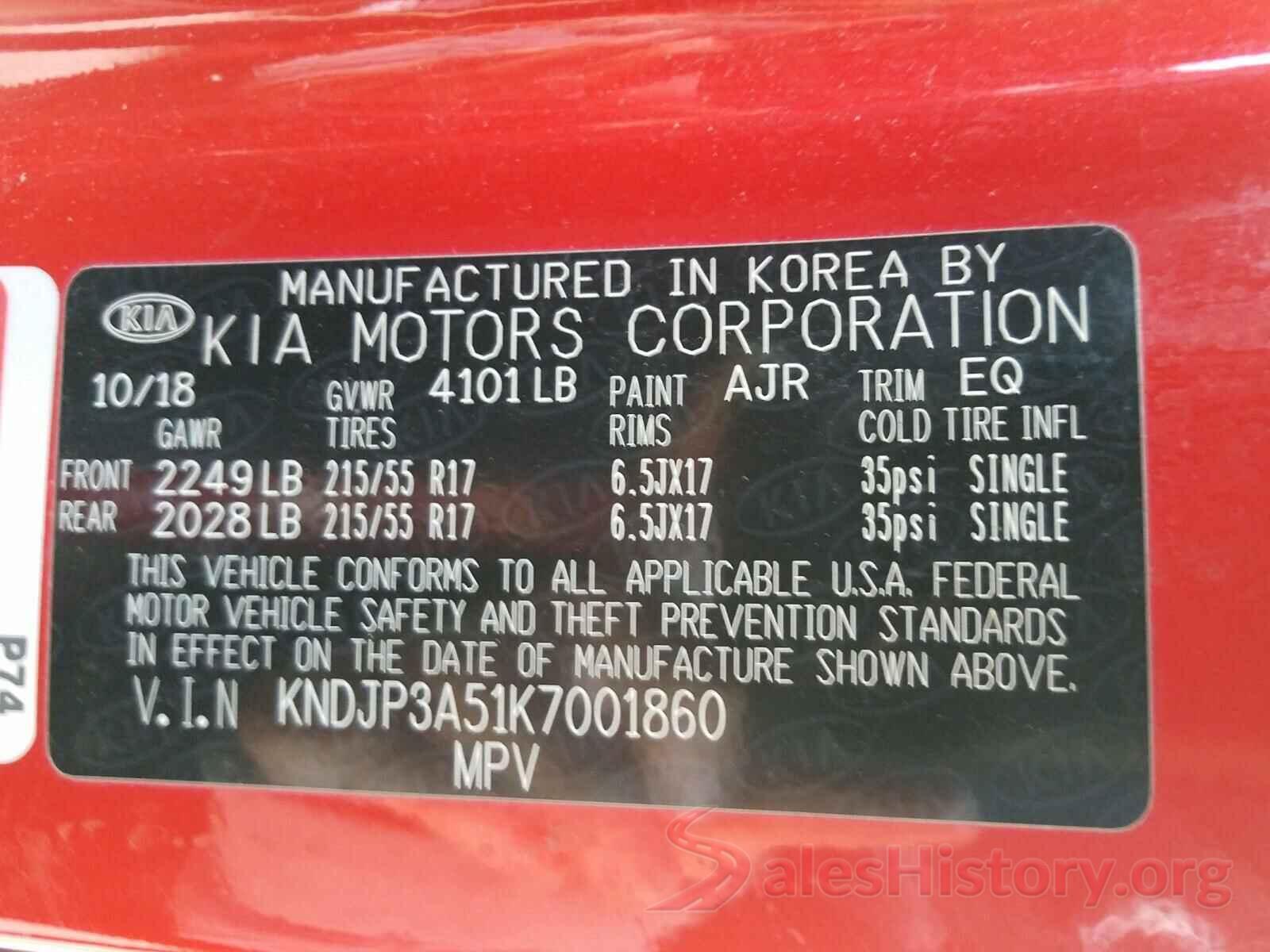 KNDJP3A51K7001860 2019 KIA SOUL