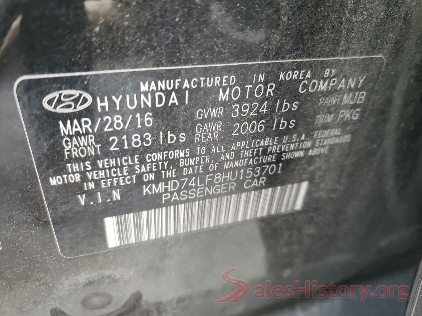 KMHD74LF8HU153701 2017 HYUNDAI ELANTRA