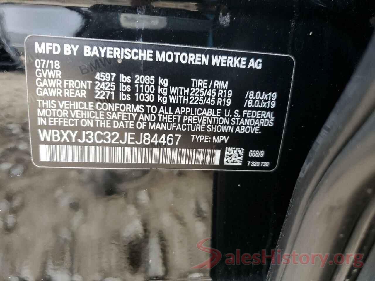 WBXYJ3C32JEJ84467 2018 BMW X2