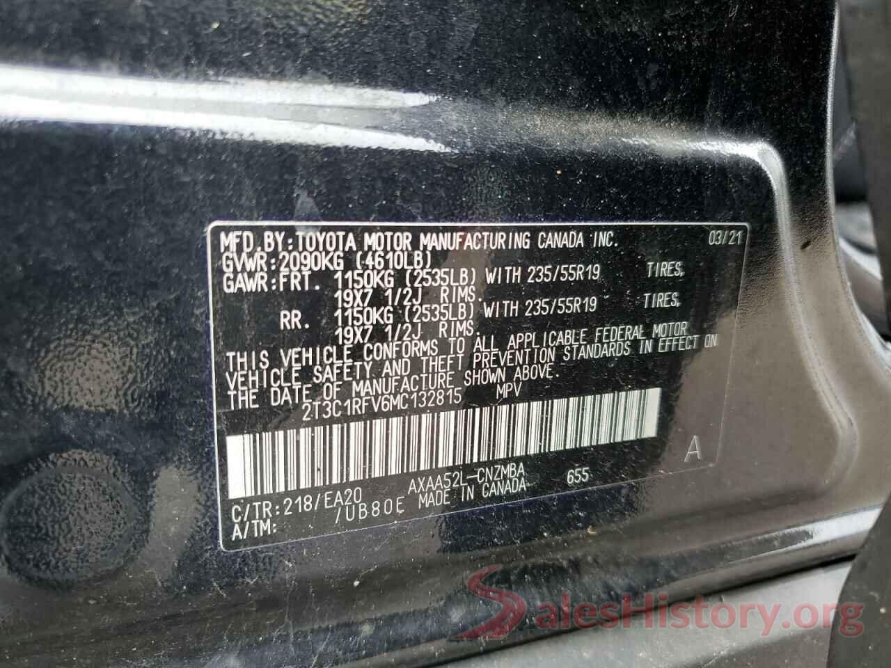 2T3C1RFV6MC132815 2021 TOYOTA RAV4