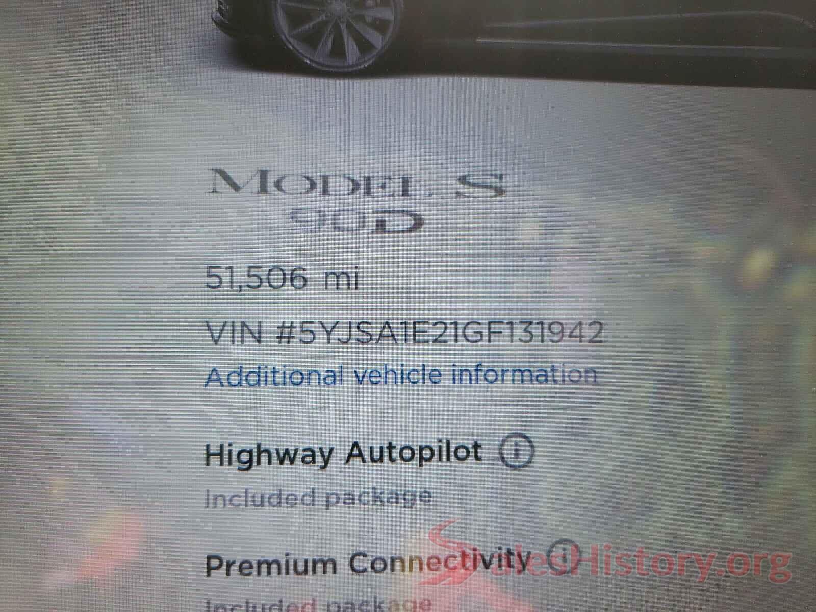 5YJSA1E21GF131942 2016 TESLA MODEL S