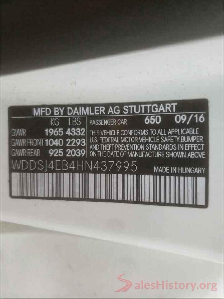 WDDSJ4EB4HN437995 2017 MERCEDES-BENZ C CLASS