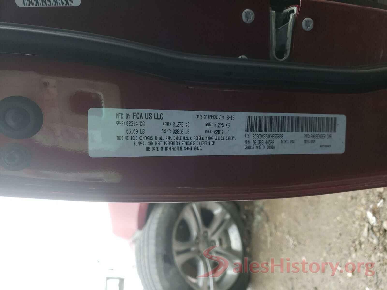 2C3CDXBG4KH655608 2019 DODGE CHARGER