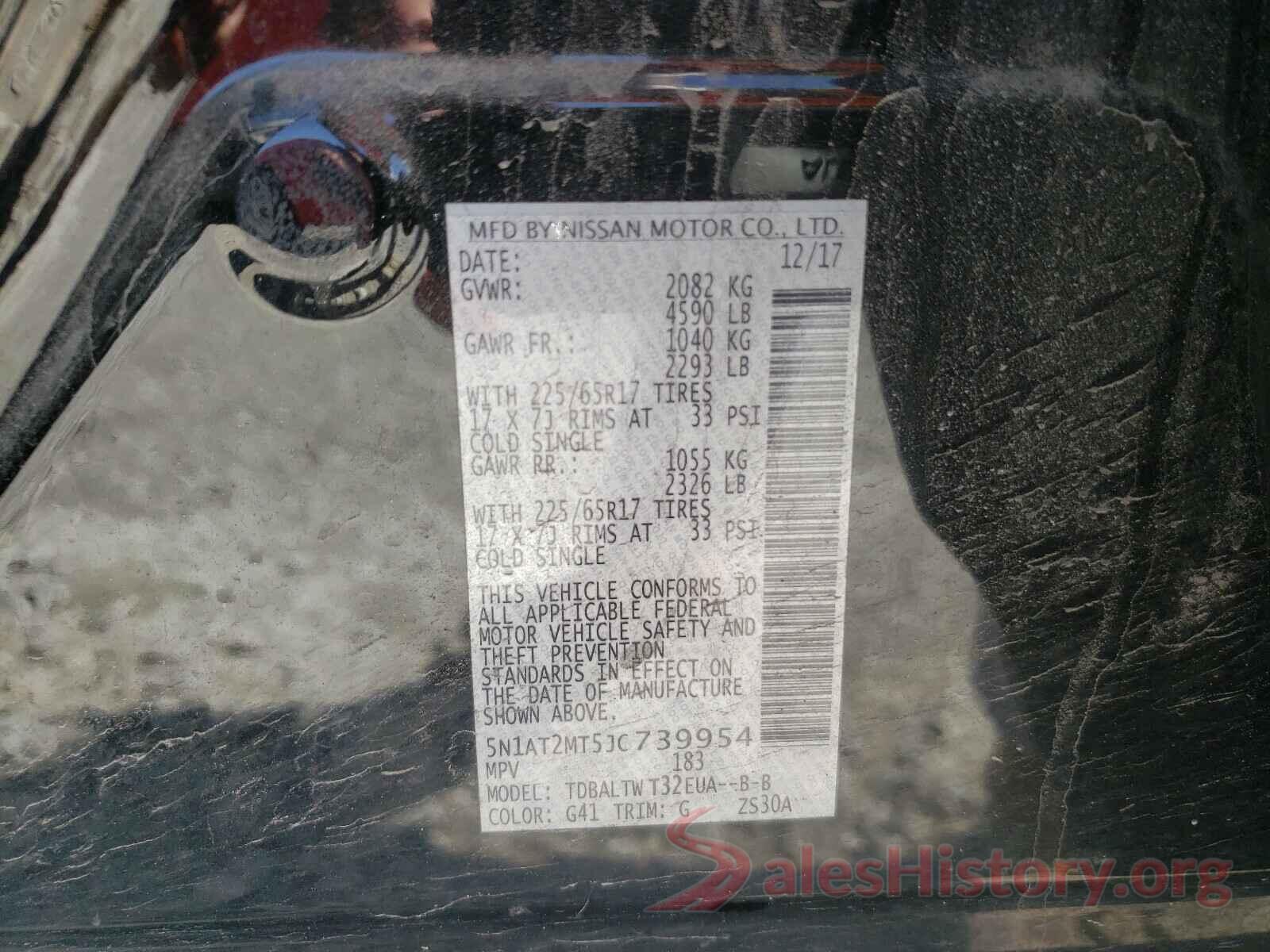 5N1AT2MT5JC739954 2018 NISSAN ROGUE