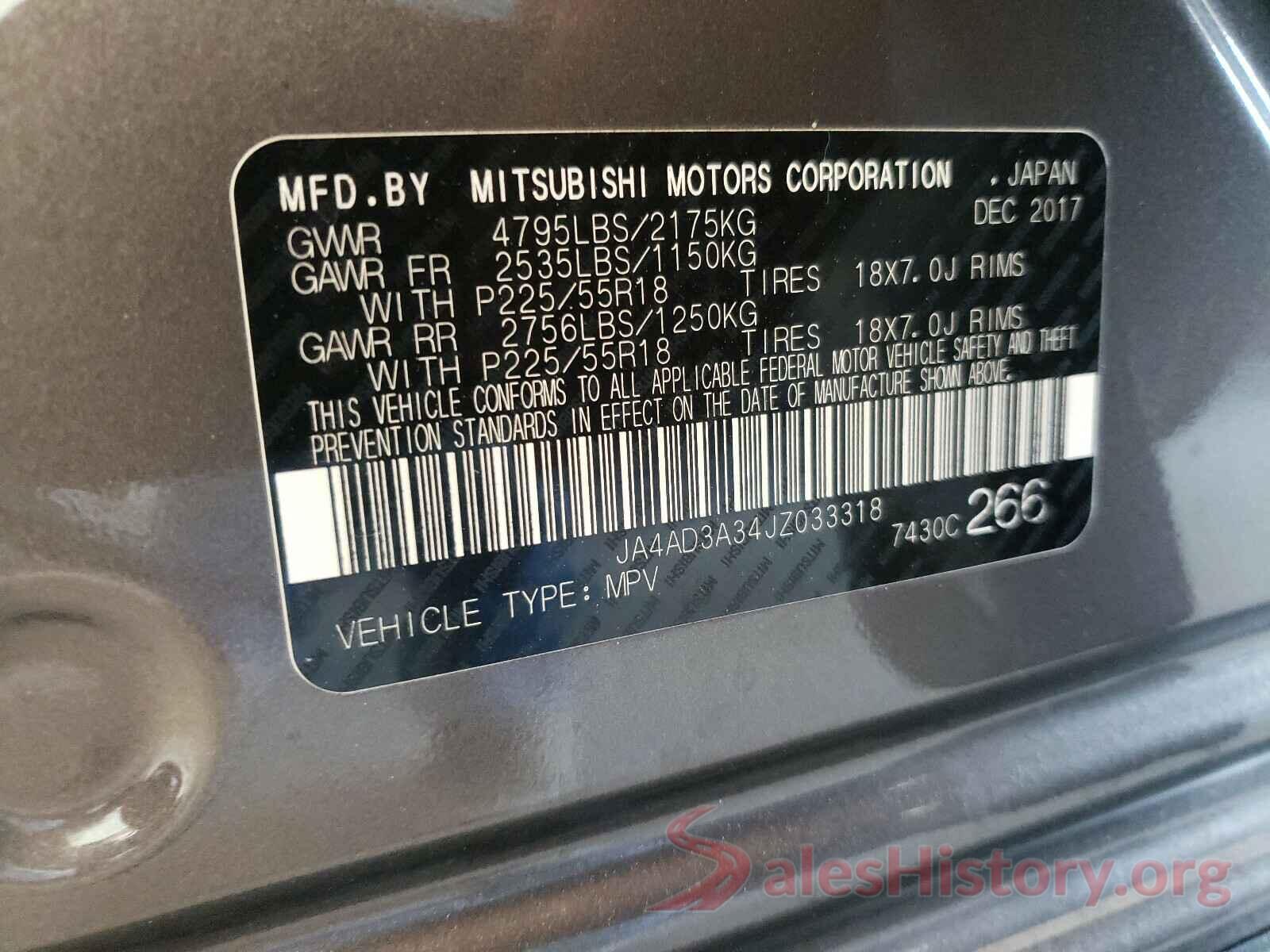 JA4AD3A34JZ033318 2018 MITSUBISHI OUTLANDER