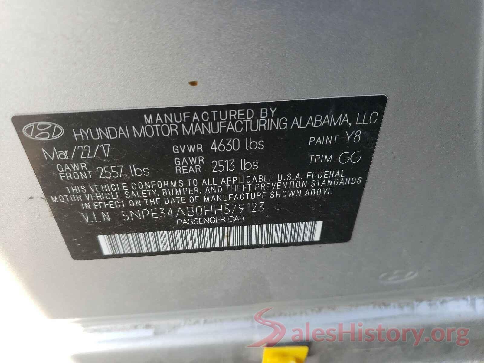 5NPE34AB0HH579123 2017 HYUNDAI SONATA