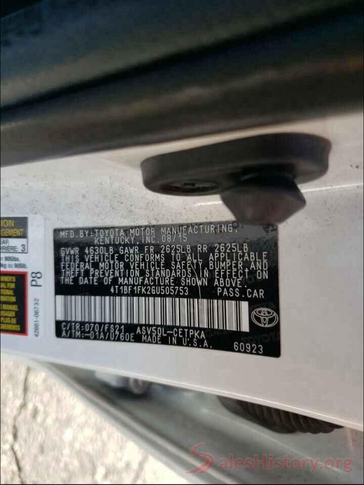 4T1BF1FK2GU505753 2016 TOYOTA CAMRY