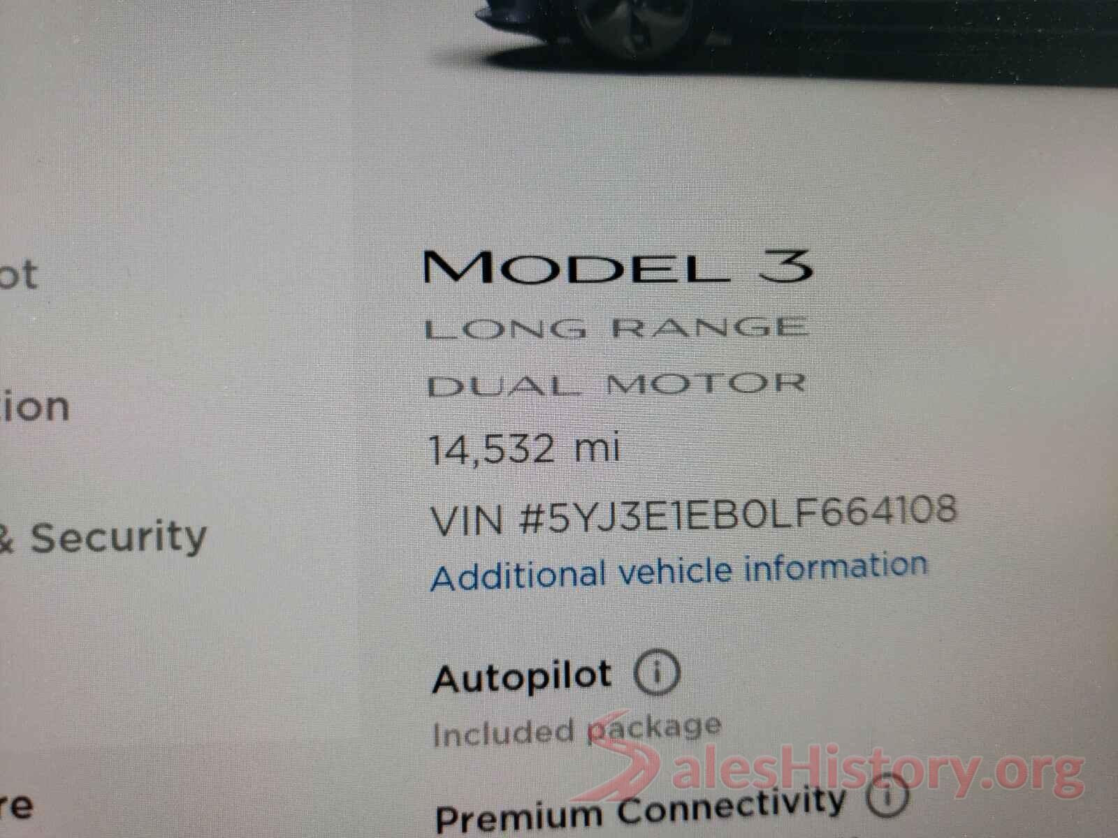 5YJ3E1EB0LF664108 2020 TESLA MODEL 3