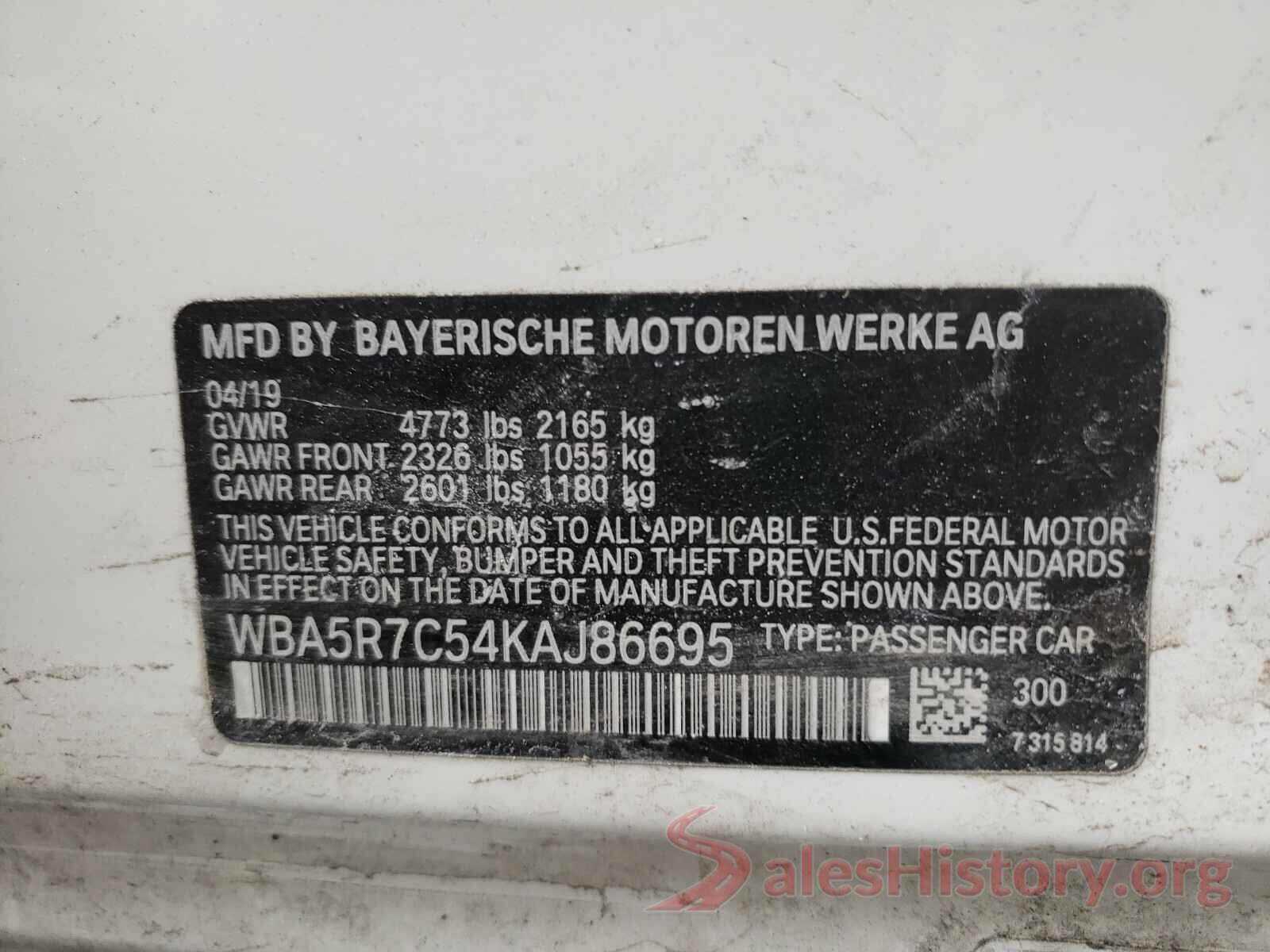 WBA5R7C54KAJ86695 2019 BMW 3 SERIES