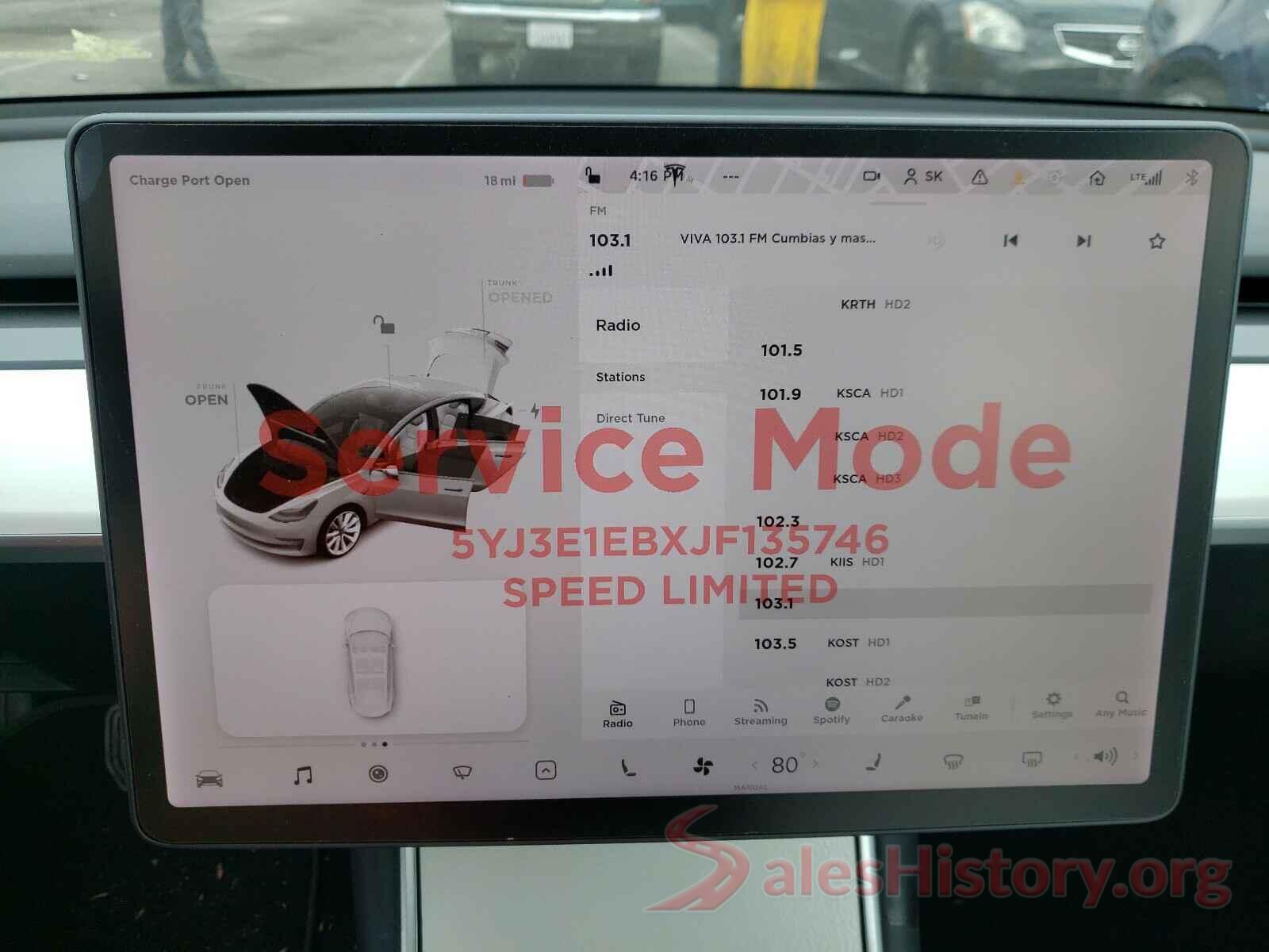 5YJ3E1EBXJF135746 2018 TESLA MODEL 3