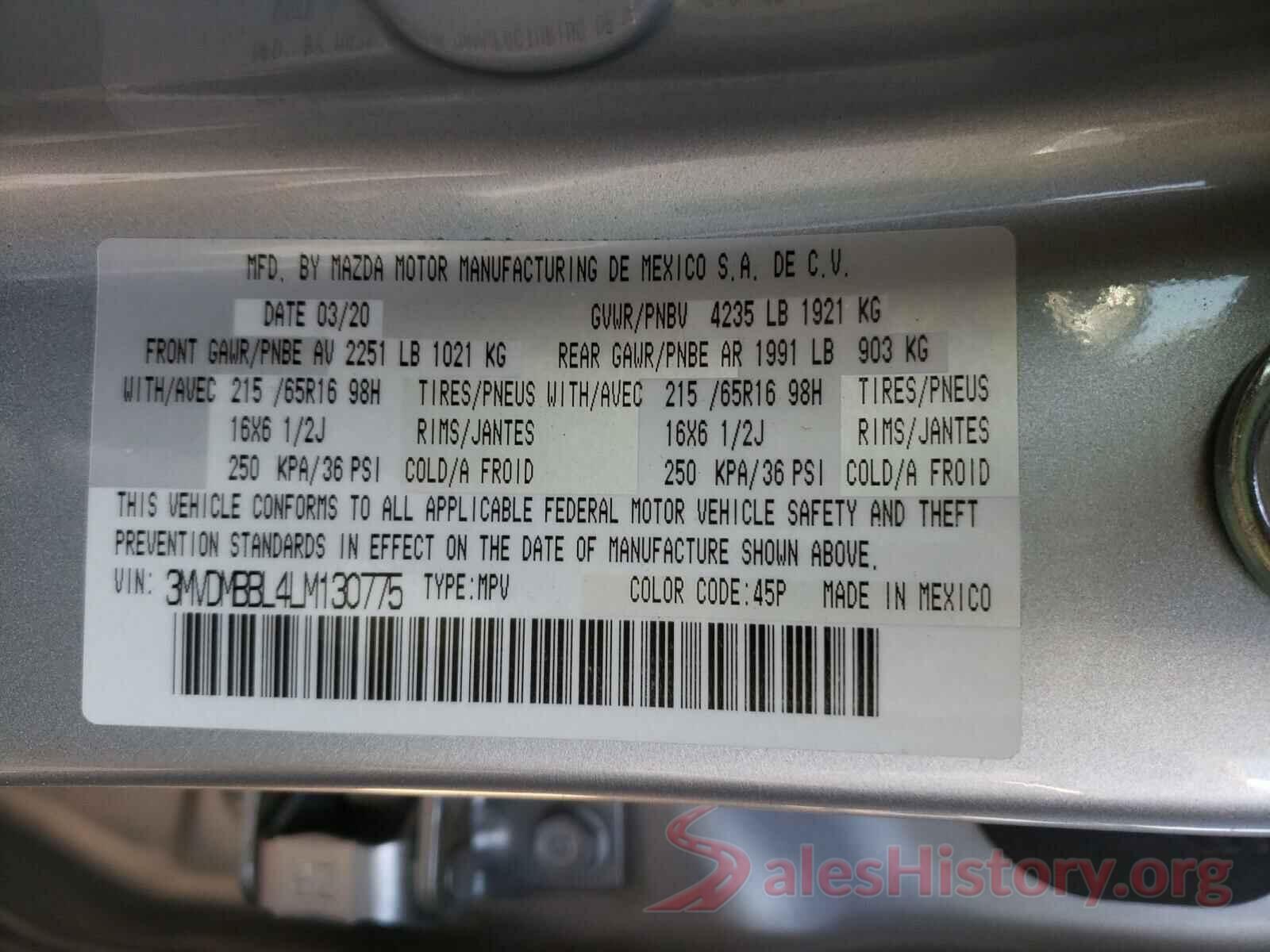 3MVDMBBL4LM130775 2020 MAZDA CX30