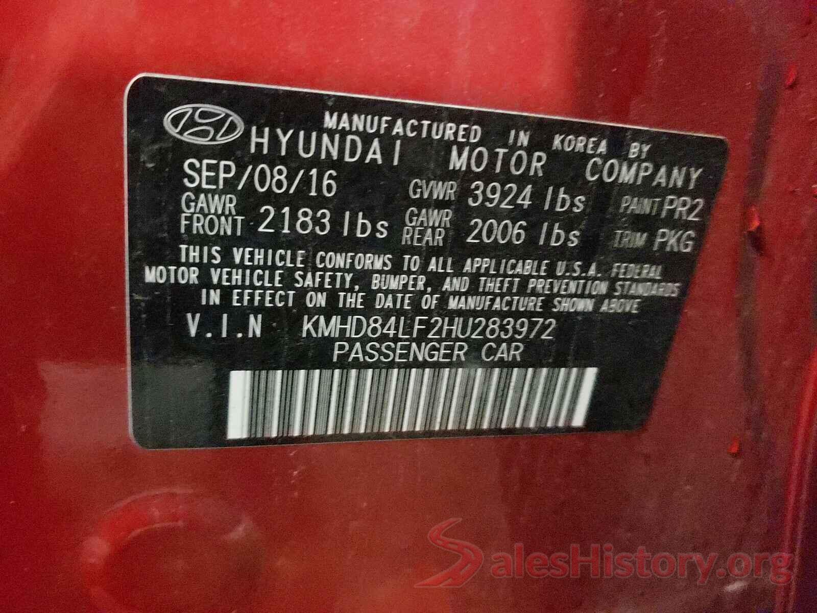 KMHD84LF2HU283972 2017 HYUNDAI ELANTRA