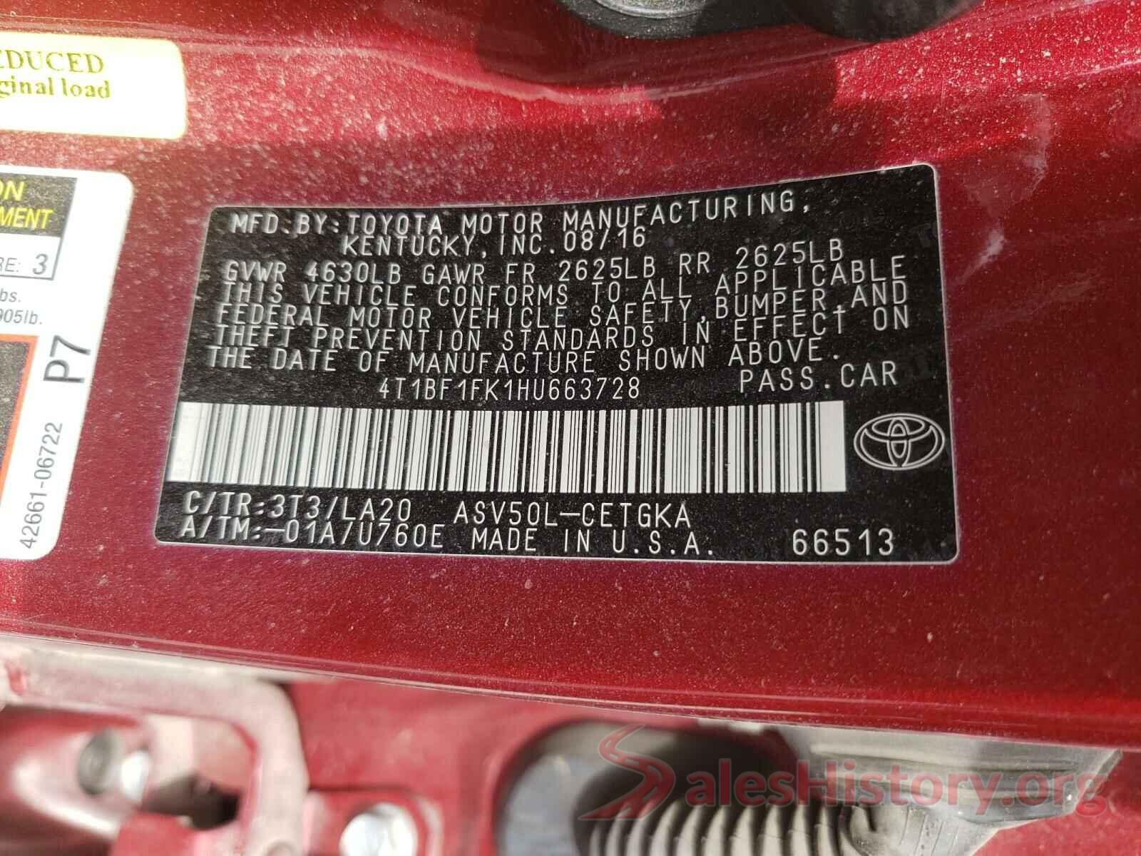 4T1BF1FK1HU663728 2017 TOYOTA CAMRY