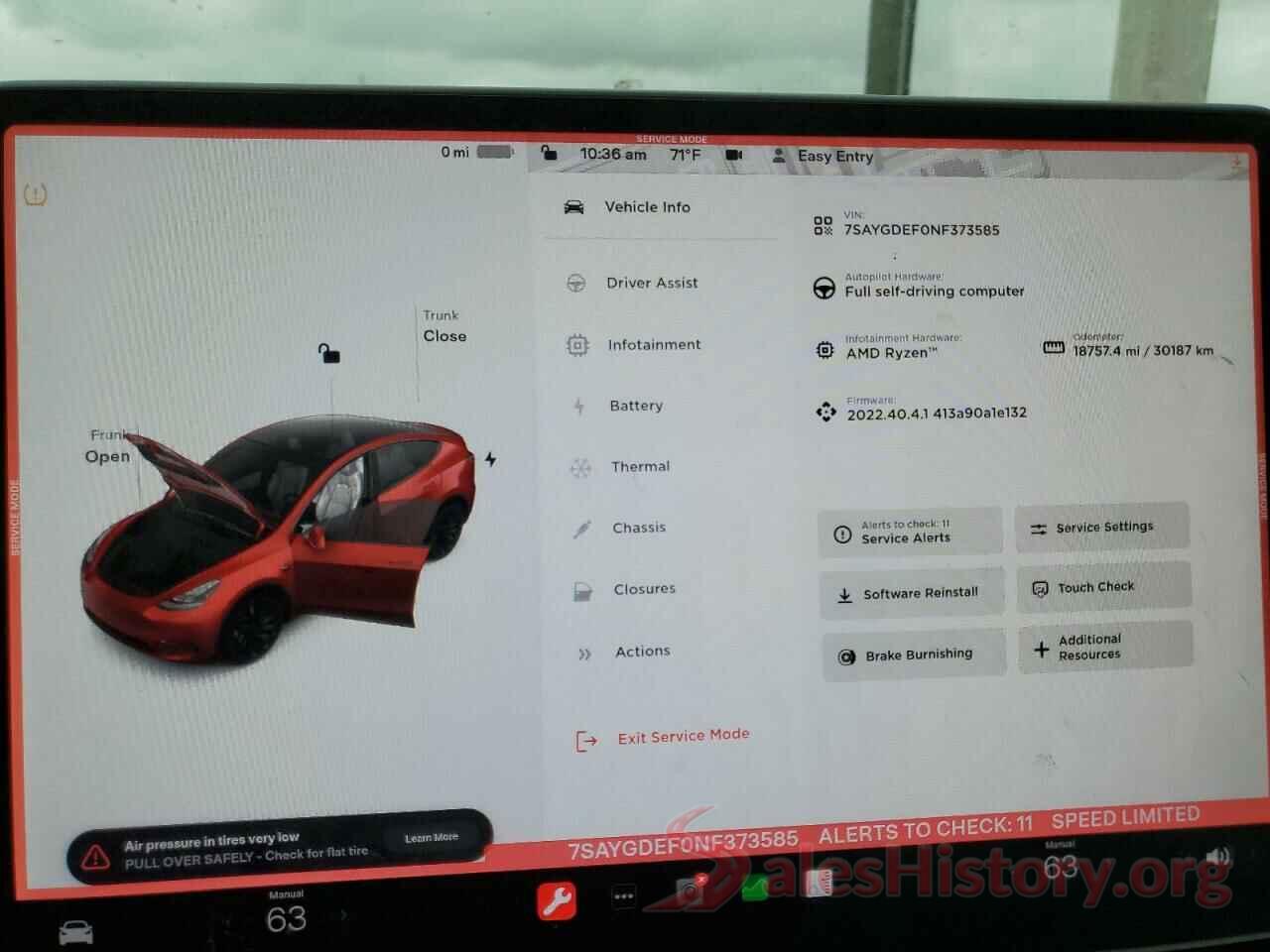 7SAYGDEF0NF373585 2022 TESLA MODEL Y