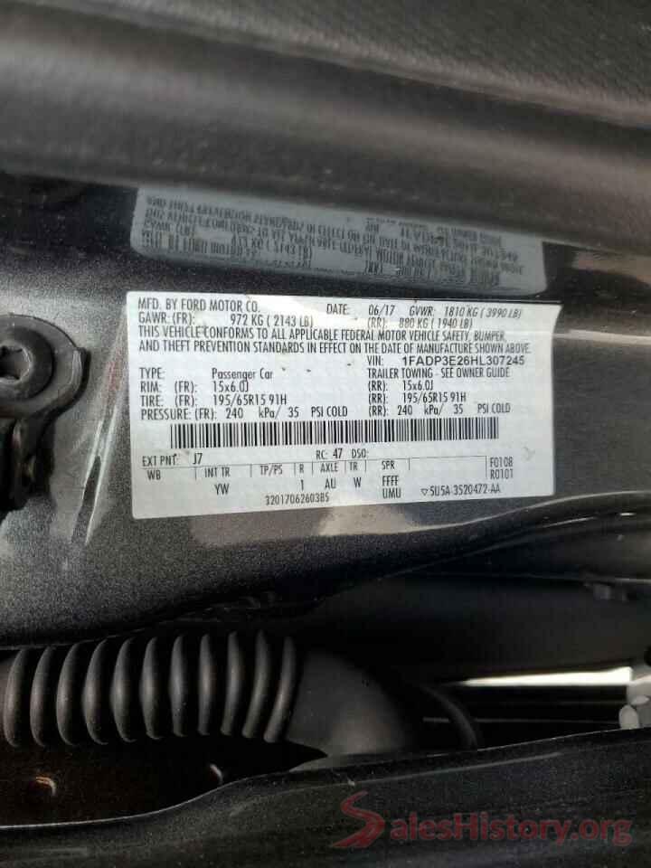 1FADP3E26HL307245 2017 FORD FOCUS