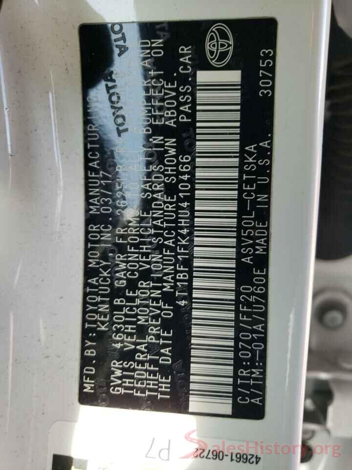 4T1BF1FK4HU410466 2017 TOYOTA CAMRY