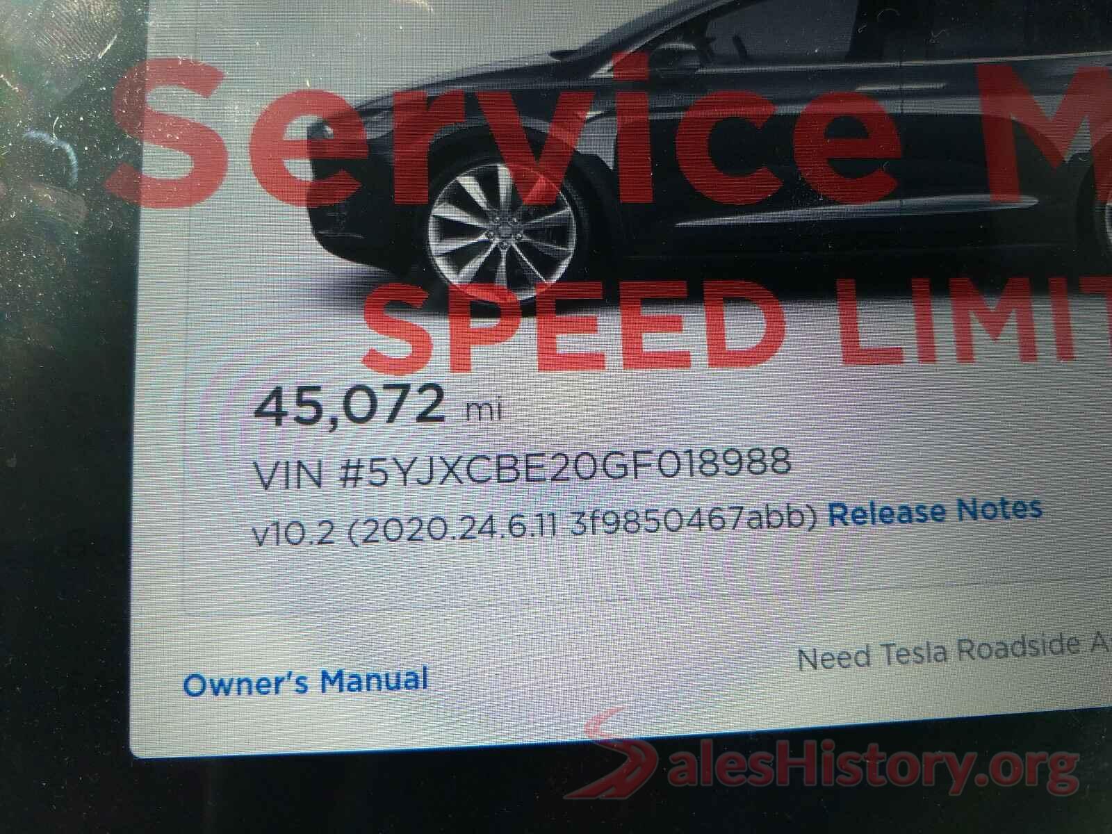 5YJXCBE20GF018988 2016 TESLA MODEL X