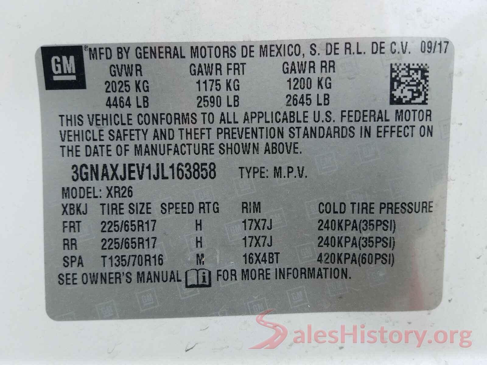 3GNAXJEV1JL163858 2018 CHEVROLET EQUINOX