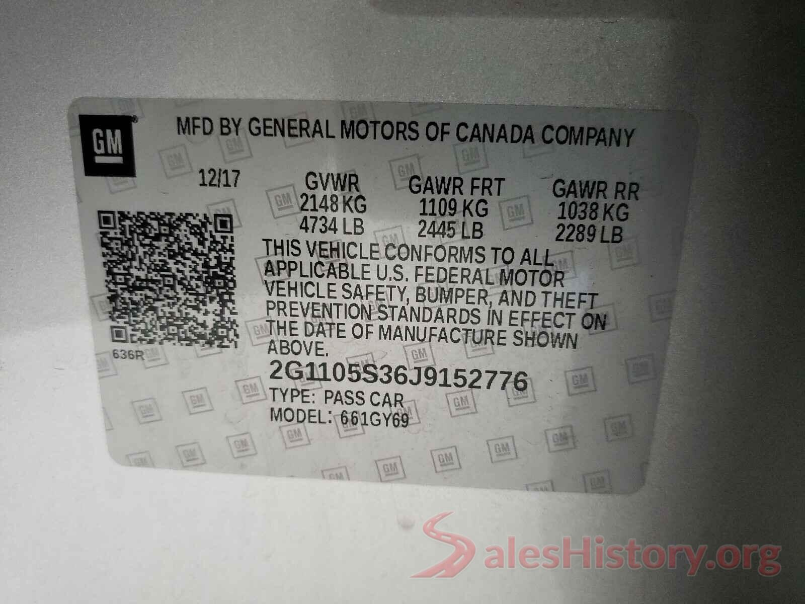 2G1105S36J9152776 2018 CHEVROLET IMPALA