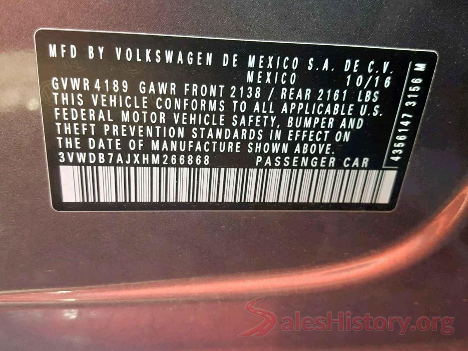 3VWDB7AJXHM266868 2017 VOLKSWAGEN JETTA