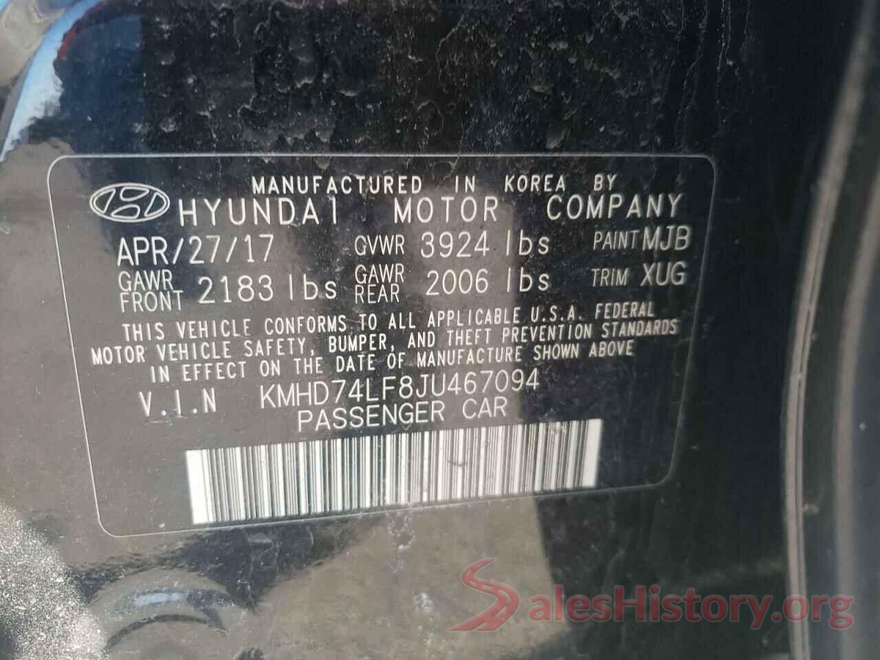 KMHD74LF8JU467094 2018 HYUNDAI ELANTRA