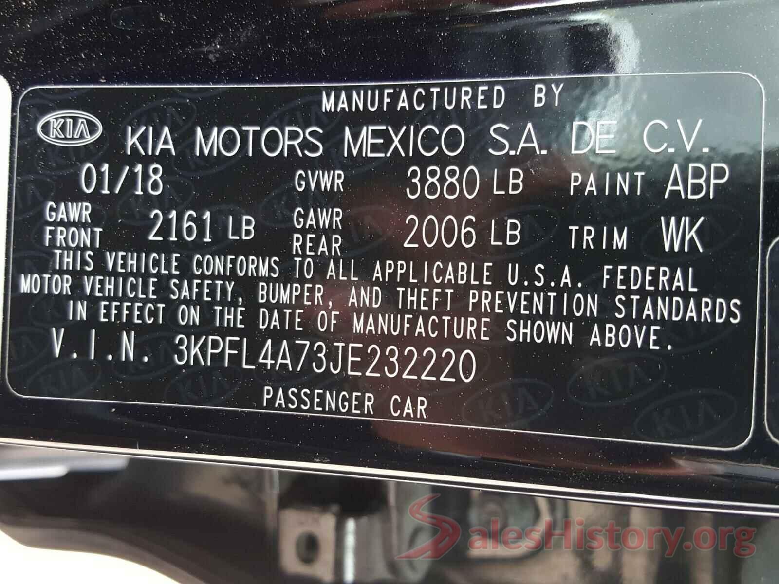 3KPFL4A73JE232220 2018 KIA FORTE