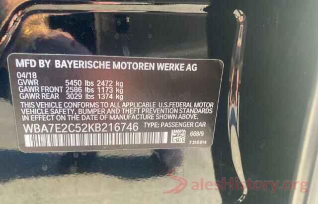 WBA7E2C52KB216746 2019 BMW 7 SERIES