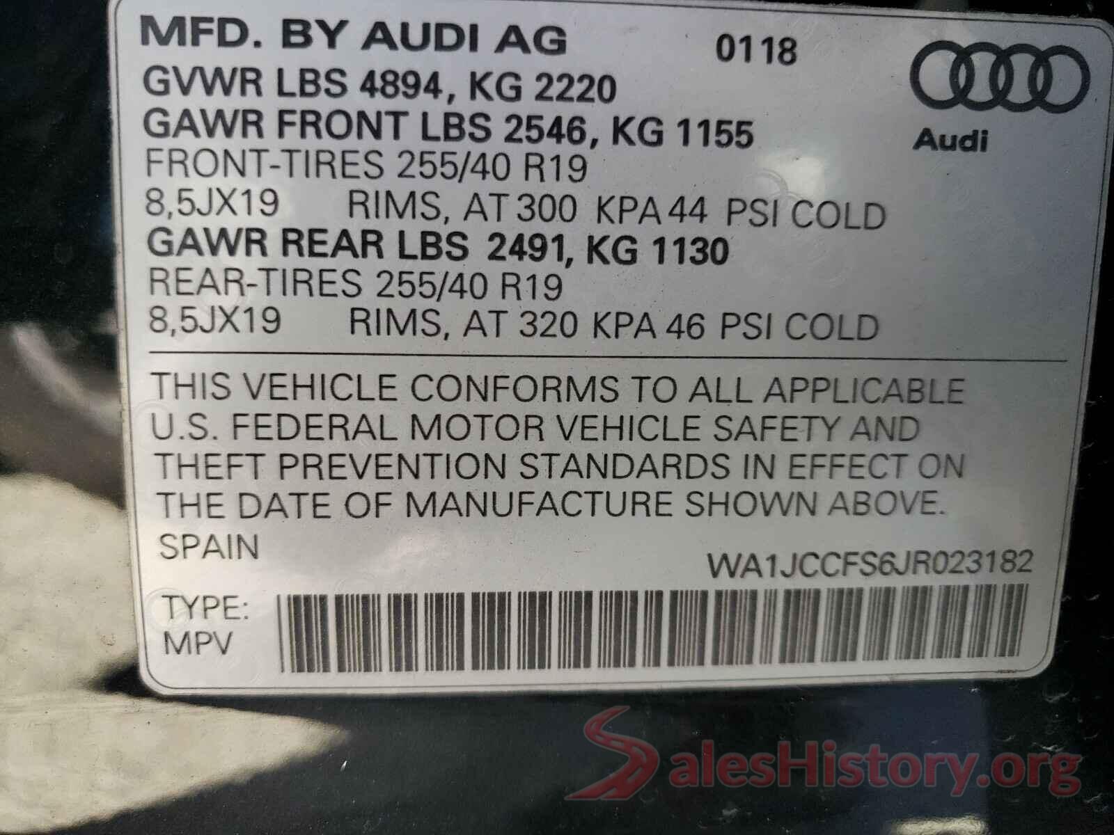 WA1JCCFS6JR023182 2018 AUDI Q3